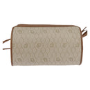 Christian Dior Honeycomb Canvas Shoulder Bag PVC Beige Gold Auth BA5627-3
