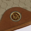 Christian Dior Honeycomb Canvas Shoulder Bag PVC Beige Gold Auth BA5629-17