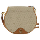Christian Dior Honeycomb Canvas Shoulder Bag PVC Beige Gold Auth BA5629-13