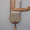 Christian Dior Honeycomb Canvas Shoulder Bag PVC Beige Gold Auth BA5629-22