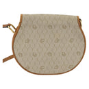 Christian Dior Honeycomb Canvas Shoulder Bag PVC Beige Gold Auth BA5629-2