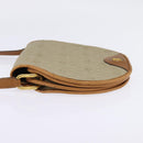 Christian Dior Honeycomb Canvas Shoulder Bag PVC Beige Gold Auth BA5629-3