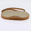 Christian Dior Honeycomb Canvas Shoulder Bag PVC Beige Gold Auth BA5629-5