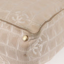 CHANEL New Travel Line Tote Bag Nylon Beige Gold CC Auth BA5630-15