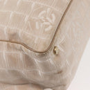 CHANEL New Travel Line Tote Bag Nylon Beige Gold CC Auth BA5630-16