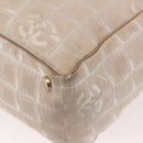 CHANEL New Travel Line Tote Bag Nylon Beige Gold CC Auth BA5630-9