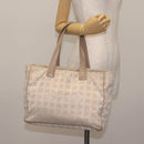 CHANEL New Travel Line Tote Bag Nylon Beige Gold CC Auth BA5630-20