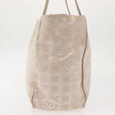 CHANEL New Travel Line Tote Bag Nylon Beige Gold CC Auth BA5630-3