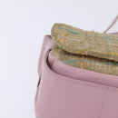 CHANEL 2.55 Shoulder Bag Tweed Beige Gold CC Auth BA5633-9