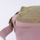 CHANEL 2.55 Shoulder Bag Tweed Beige Gold CC Auth BA5633-15