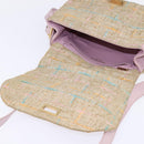 CHANEL 2.55 Shoulder Bag Tweed Beige Gold CC Auth BA5633-17