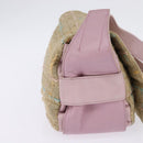 CHANEL 2.55 Shoulder Bag Tweed Beige Gold CC Auth BA5633-3