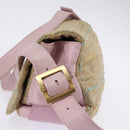 CHANEL 2.55 Shoulder Bag Tweed Beige Gold CC Auth BA5633-4