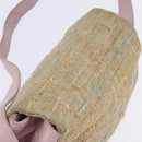 CHANEL 2.55 Shoulder Bag Tweed Beige Gold CC Auth BA5633-6