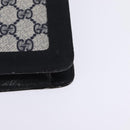 GUCCI GG Supreme Sherry Line Shoulder Bag PVC Navy Gold Red Auth BA5636-13