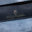 GUCCI GG Supreme Sherry Line Shoulder Bag PVC Navy Gold Red Auth BA5636-16