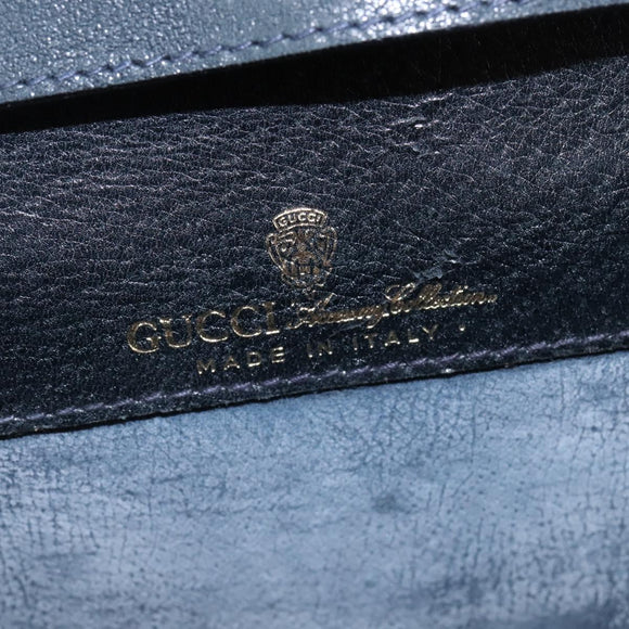 GUCCI GG Supreme Sherry Line Shoulder Bag PVC Navy Gold Red Auth BA5636