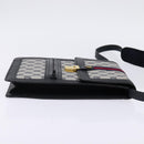 GUCCI GG Supreme Sherry Line Shoulder Bag PVC Navy Gold Red Auth BA5636-5