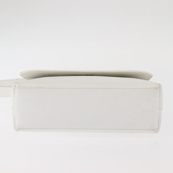 GUCCI Shoulder Bag Leather White Silver 001 1998 1767 Auth BA5637