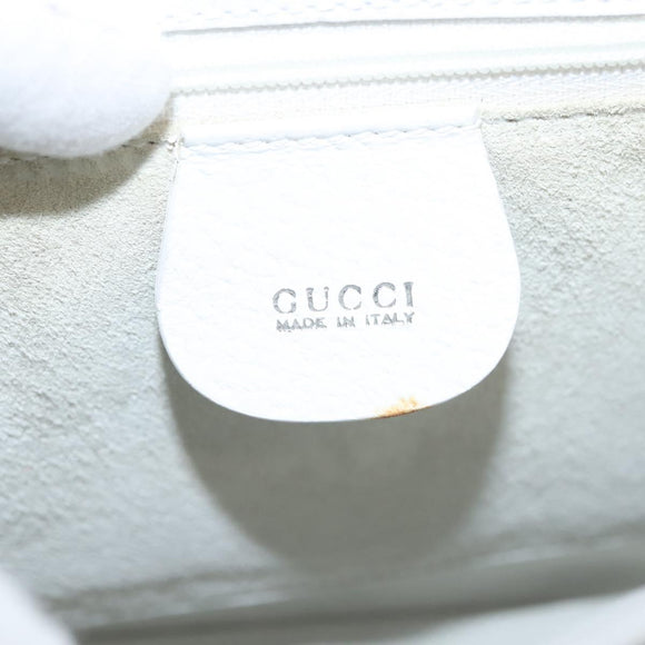 GUCCI Shoulder Bag Leather White Silver 001 1998 1767 Auth BA5637