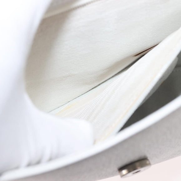 GUCCI Shoulder Bag Leather White Silver 001 1998 1767 Auth BA5637