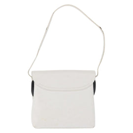 GUCCI Shoulder Bag Leather White Silver 001 1998 1767 Auth BA5637 - 0