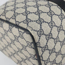 GUCCI GG Supreme Sherry Line Boston Bag PVC Navy Gold Red 40 3842 Auth BA5638-11