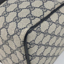 GUCCI GG Supreme Sherry Line Boston Bag PVC Navy Gold Red 40 3842 Auth BA5638-12