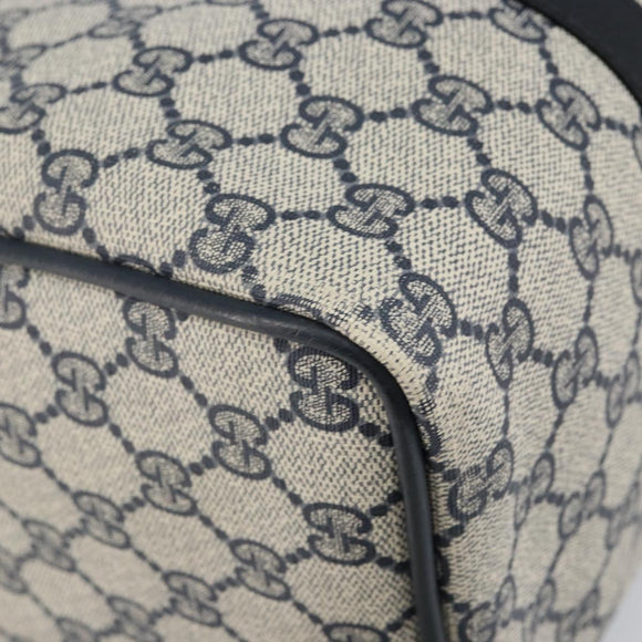 GUCCI GG Supreme Sherry Line Boston Bag PVC Navy Gold Red 40 3842 Auth BA5638