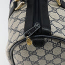 GUCCI GG Supreme Sherry Line Boston Bag PVC Navy Gold Red 40 3842 Auth BA5638-15