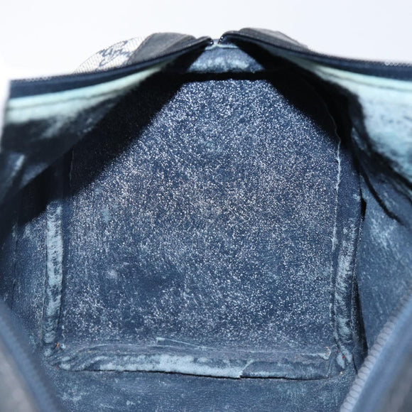 GUCCI GG Supreme Sherry Line Boston Bag PVC Navy Gold Red 40 3842 Auth BA5638