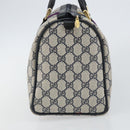 GUCCI GG Supreme Sherry Line Boston Bag PVC Navy Gold Red 40 3842 Auth BA5638-4