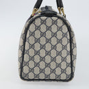 GUCCI GG Supreme Sherry Line Boston Bag PVC Navy Gold Red 40 3842 Auth BA5638-5