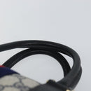 GUCCI GG Supreme Sherry Line Boston Bag PVC Navy Gold Red 40 3842 Auth BA5638-8