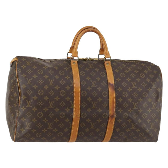 LOUIS VUITTON Monogram Keepall 55 Boston Bag M41424 LV Auth BA5651
