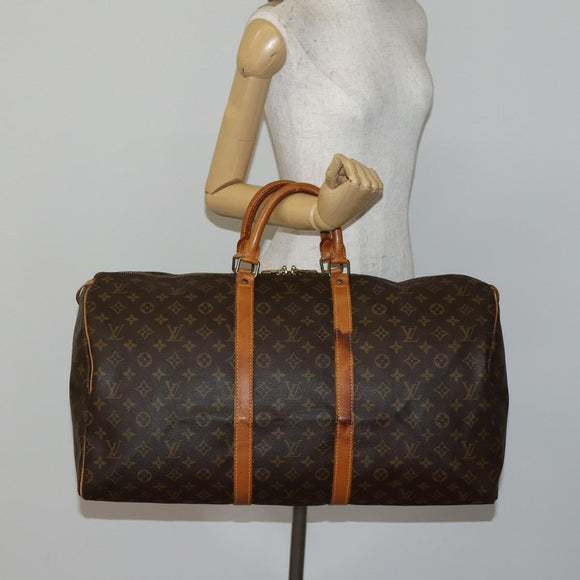 LOUIS VUITTON Monogram Keepall 55 Boston Tasche M41424 LV Auth BA5651