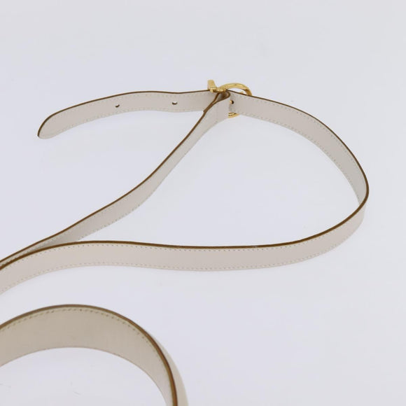 Salvatore Ferragamo Gancini Hand Bag Leather 2way White Gold Auth BA5653