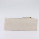 Salvatore Ferragamo Gancini Hand Bag Leather 2way White Gold Auth BA5653-11