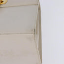 Salvatore Ferragamo Gancini Hand Bag Leather 2way White Gold Auth BA5653-13