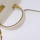 Salvatore Ferragamo Gancini Hand Bag Leather 2way White Gold Auth BA5653-7