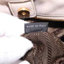 PRADA Gathered Hand Bag Leather 2way Beige Gold Auth BA5654-22