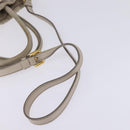 PRADA Gathered Hand Bag Leather 2way Beige Gold Auth BA5654-9