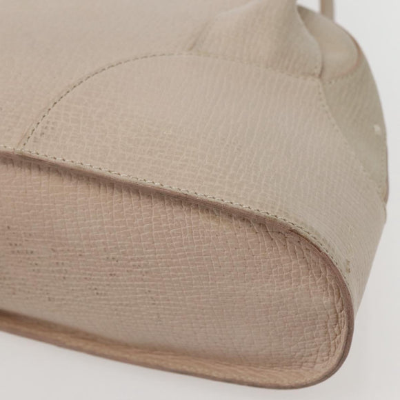 LOEWE Shoulder Bag Leather Beige Gold Auth BA5655