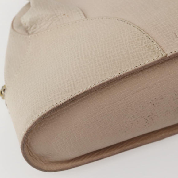 LOEWE Shoulder Bag Leather Beige Gold Auth BA5655