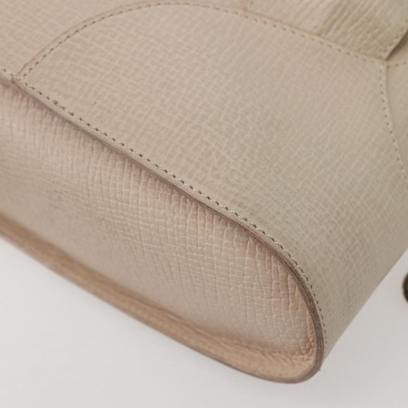 LOEWE Shoulder Bag Leather Beige Gold Auth BA5655