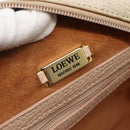 LOEWE Shoulder Bag Leather Beige Gold Auth BA5655-10