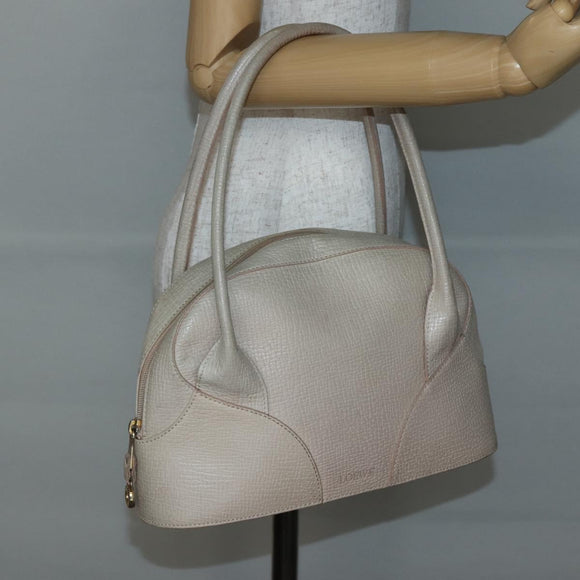 LOEWE Shoulder Bag Leather Beige Gold Auth BA5655