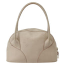 LOEWE Shoulder Bag Leather Beige Gold Auth BA5655-2