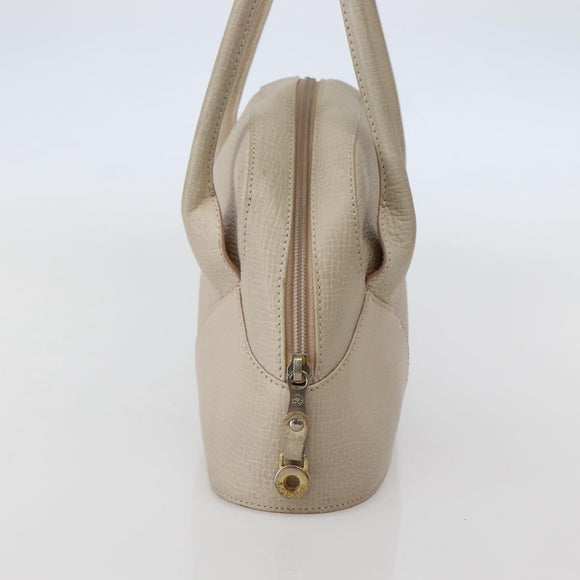 LOEWE Shoulder Bag Leather Beige Gold Auth BA5655