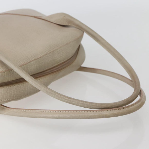 LOEWE Shoulder Bag Leather Beige Gold Auth BA5655